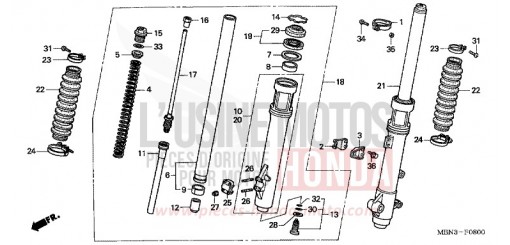 FRONT FORK XR650R6 de 2006